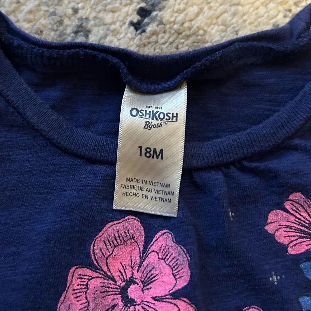 OshKosh B'gosh Blue Shirt with Pink Flowers